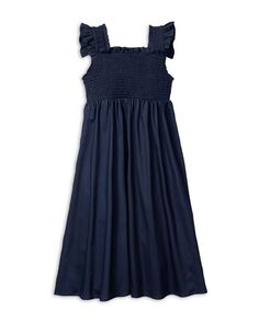 Темно-синее твиловое платье Margaux для девочек – Baby, Little Kid, Big Kid Petite Plume, цвет Blue