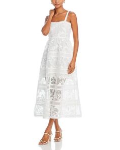 Платье миди с цветочным принтом Paradisia Waimari, цвет White