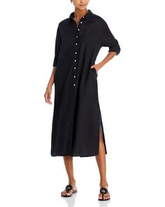 Платье-рубашка Solana Maxi, накидка для плавания Echo, цвет Black
