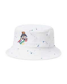 Панама Polo Bear с брызгами краски Polo Ralph Lauren, цвет White