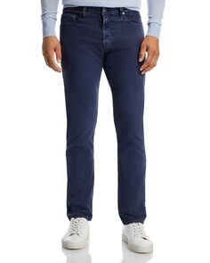 Вельветовые джинсы Tellis 32 дюйма узкого кроя с перекрестной решеткой AG, цвет Blue