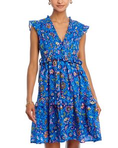 Платье Chandra без рукавов с цветочным принтом Banjanan, цвет Blue