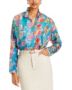 Шелковая блузка с цветочным принтом Neutra Mara Johnny Was, цвет Multi
