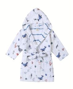 Двусторонний муслиновый халат унисекс с капюшоном - Baby, Little Kid, Big Kid Malabar Baby, цвет Multi