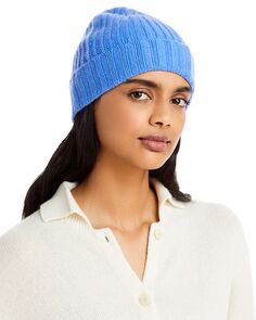 Кашемировая шляпа C by Bloomingdale&apos;s с ребристыми манжетами C by Bloomingdale&apos;s Cashmere, цвет Blue