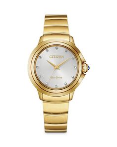 Женские часы Ceci с браслетом из нержавеющей стали с бриллиантами, 32 мм Citizen, цвет Silver