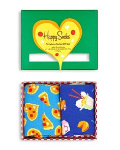 Носки Pizza Love Crew, упаковка из 2 шт. Happy Socks, цвет Blue