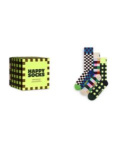 Подарочный набор носков Check It Out Crew, упаковка из 3 шт. Happy Socks, цвет Multi