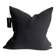 Льняная наволочка, 18 x 18 дюймов Modish Decor Pillows, цвет Black