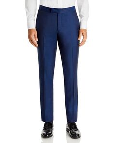 Классические брюки-смокинг узкого кроя из смесовой шерсти Ted Baker, цвет Blue