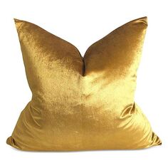 Бархатная декоративная наволочка, 24 x 24 Modish Decor Pillows, цвет Gold