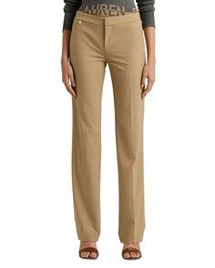Прямые брюки со средней посадкой Ralph Lauren, цвет Tan/Beige