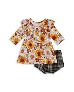 Платье Goldie Flutter для девочек и amp; Комплект шароваров - для малышей Posh Peanut, цвет Multi