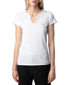 Хлопковая футболка Tuni с короткими рукавами Zadig &amp; Voltaire, цвет White