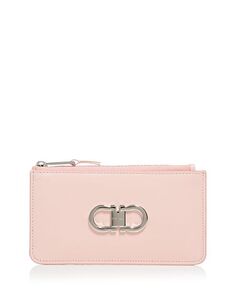 Кожаный кошелек на молнии Porta Carte Ferragamo, цвет Pink