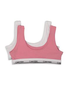 Классический укороченный бюстгальтер без косточек для девочек, набор из 2 штук — для больших детей Calvin Klein, цвет Pink