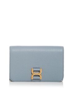 Компактный кожаный кошелек Marcie среднего размера Chloe, цвет Blue
