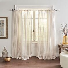 Прозрачная занавеска в полоску Hampton, 52 x 84 дюйма Elrene Home Fashions, цвет Tan/Beige