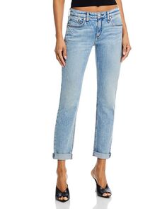 Джинсы-бойфренды Dre Slim в цвете Daphne rag &amp; bone, цвет Blue