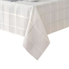 Жаккардовая скатерть в клетку Elrene Elegance, 60 x 144 дюйма Elrene Home Fashions, цвет White