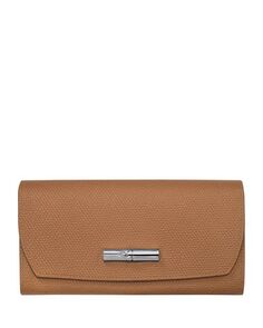 Кожаный кошелек Roseau Continental Longchamp, цвет Brown
