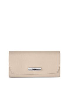 Кожаный кошелек Roseau Continental Longchamp, цвет Ivory/Cream