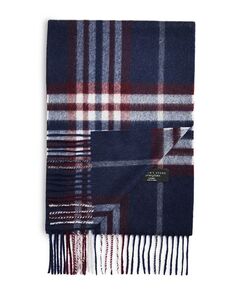Кашемировый шарф в клетку взорванной ткани The Men&apos;s Store at Bloomingdale&apos;s, цвет Blue