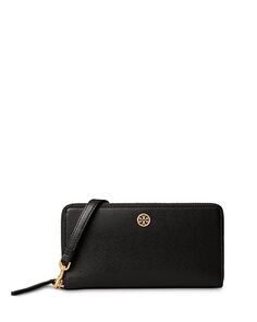 Континентальный кошелек Robinson на молнии Tory Burch, цвет Black