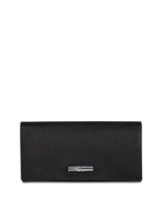 Кожаный кошелек Roseau Continental Longchamp, цвет Black