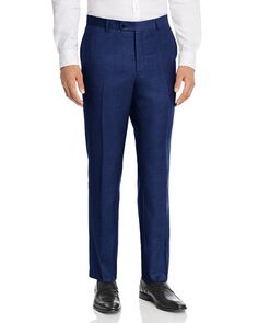 Однотонные костюмные брюки узкого кроя John Varvatos Star USA, цвет Blue
