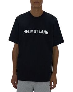 Хлопковая футболка с логотипом и графическим рисунком Helmut Lang, цвет Black
