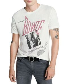 Хлопковая футболка с рисунком David Bowie Serious Moonlight John Varvatos, цвет White