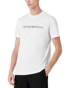 Хлопковая футболка с графическим логотипом Pima Emporio Armani, цвет White