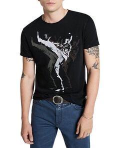 Хлопковая футболка с рисунком Дэвида Боуи «Человек, который продал мир» John Varvatos, цвет Black