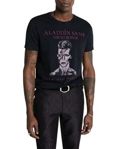 Хлопковая футболка с рисунком David Bowie Aladdin Sane John Varvatos, цвет Black