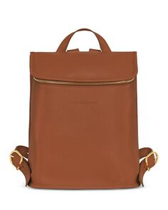 Ле Фулон&amp;;eacute; Кожаный рюкзак с молнией сверху Longchamp, цвет Brown
