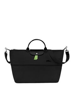 Зеленая расширяемая дорожная дорожная сумка Le Pliage, нейлоновая сумка выходного дня Longchamp, цвет Black