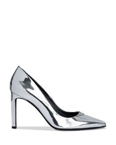 Женские туфли-лодочки на высоком каблуке с очаровательным зеркальным острым носком и крыльями Zadig &amp; Voltaire, цвет Silver