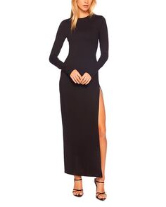 Трикотажное платье с длинными рукавами и разрезом Susana Monaco, цвет Black