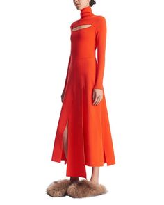 Вязаное платье-водолазка A.W.A.K.E. MODE, цвет Red