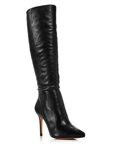 Женские кожаные ботинки Magalli с острым носком SCHUTZ, цвет Black