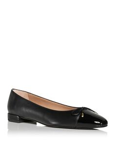 Женские лакированные туфли без шнуровки на плоской подошве Stuart Weitzman, цвет Black