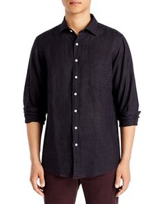 Льняная рубашка на пуговицах Seaford Rodd &amp; Gunn, цвет Black
