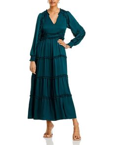 Многоярусное платье макси с рюшами KOKO + MASON, цвет Green