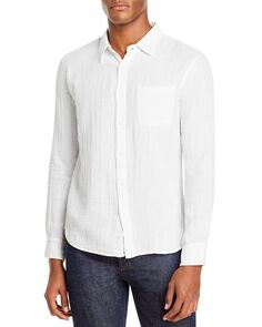 Рубашка на пуговицах классического кроя из тканого газа Elton Velvet by Graham &amp; Spencer, цвет White