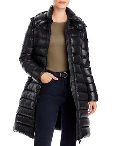 Пуховое пальто мока Moncler, цвет Black