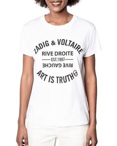 Хлопковая футболка с надписью Zadig &amp; Voltaire, цвет White