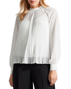 Macenzi плиссированная блузка Ted Baker, цвет Ivory/Cream