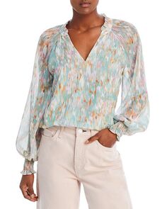 Блуза с металлизированным абстрактным принтом AQUA, цвет Multi