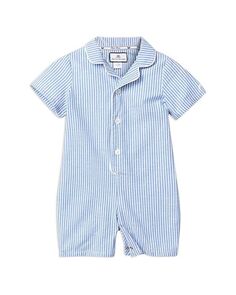 Летний комбинезон из хлопчатобумажной ткани французского синего цвета для мальчиков — для малышей Petite Plume, цвет Blue